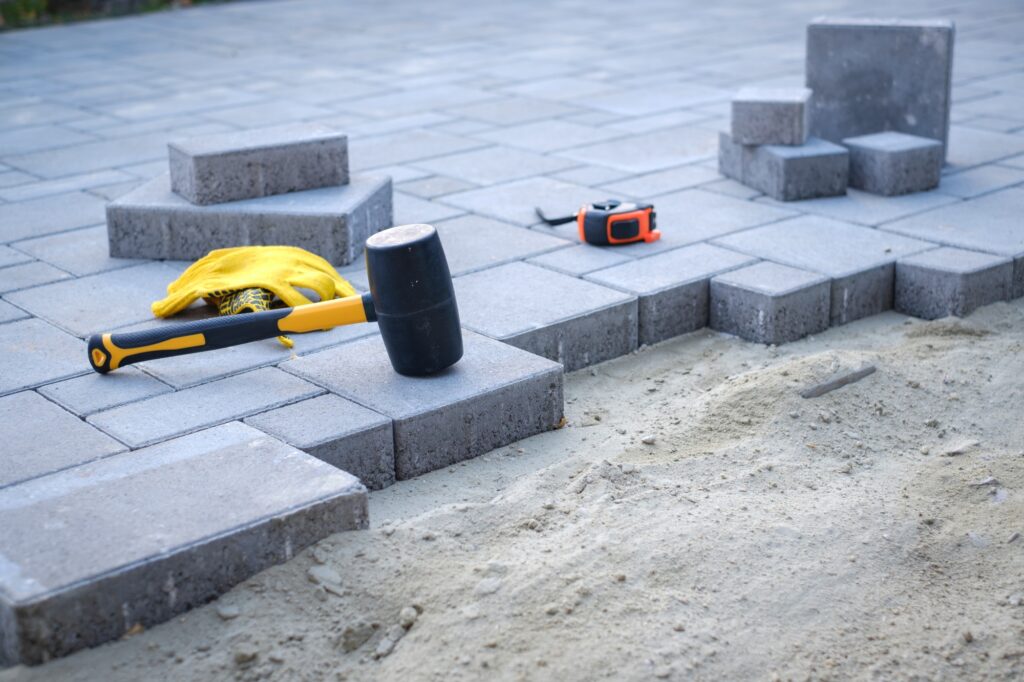 Paving stones pathway paving background